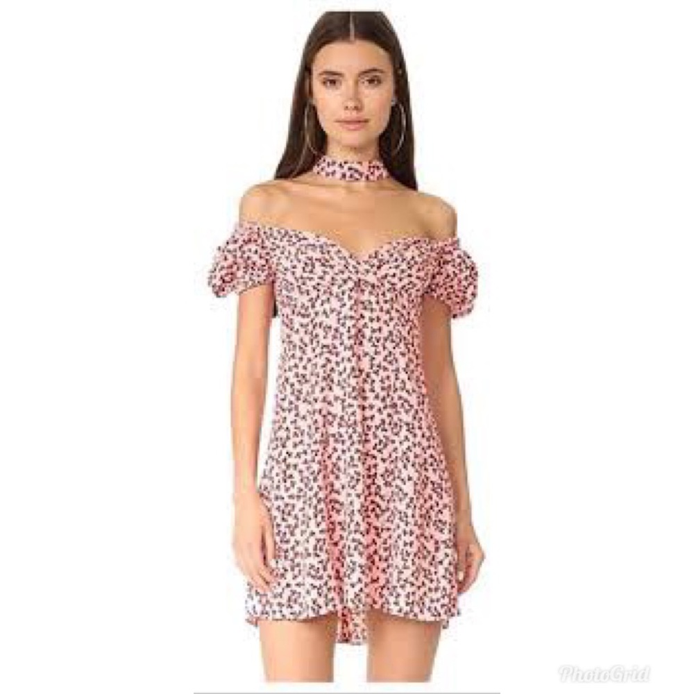 Alexis Blush Floral Off-Shoulder Mini Dress